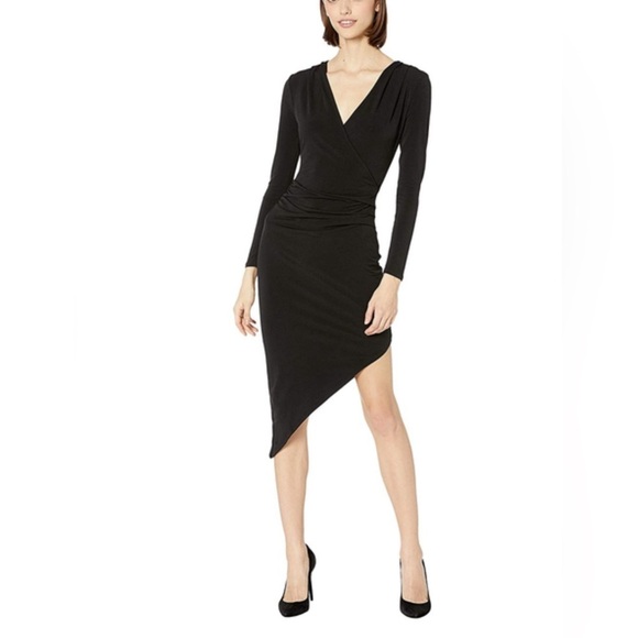 BCBGeneration Ruched Asymmetrical-Hem Dress Size large - Picture 1 of 5